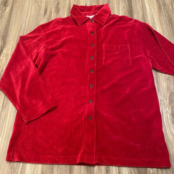 red corduroy button up size XL - Picture 1 of 2